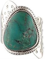 Sterling s�lv ring med gr�n turkis.